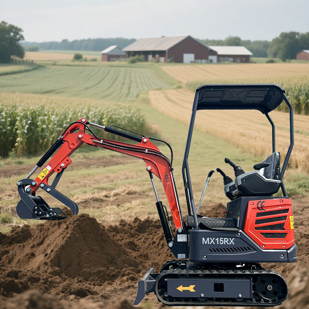 1 Ton 13.5 HP Mini Excavator with Rato R420D Gas Engine EPA MX15RX