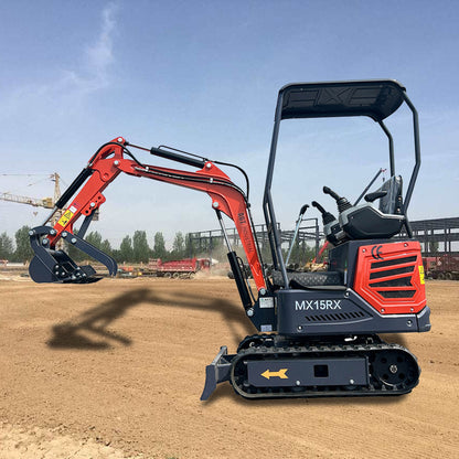 1 Ton 13.5 HP Mini Excavator with Rato R420D Gas Engine EPA MX15RX
