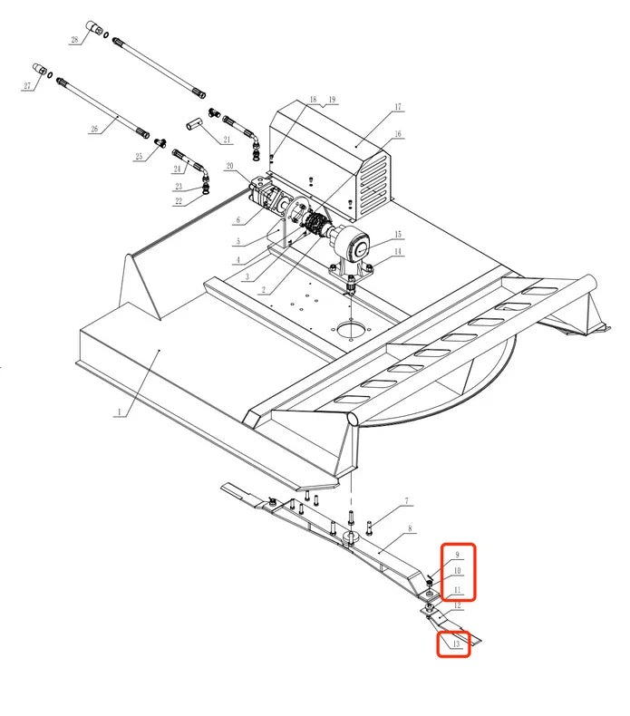 2pcs Skid Steer Brush Cutter Cutting Blades For Use With AGT-RC72|EXRC54 AGT-RCBLD