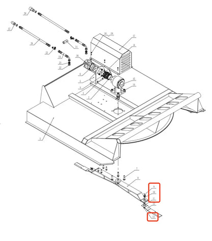 2pcs Skid Steer Brush Cutter Cutting Blades For Use With AGT-RC72|EXRC54 AGT-RCBLD