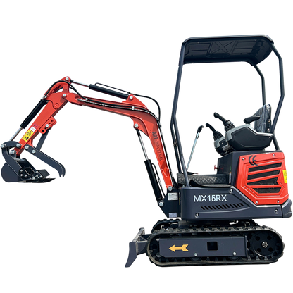 1 Ton 13.5 HP Mini Excavator with Rato R420D Gas Engine EPA MX15RX