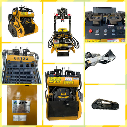 1 Ton Mini Crawler Skid Steer Compact Track Loader 23hp Gas RATO EPA Engine| CRT23