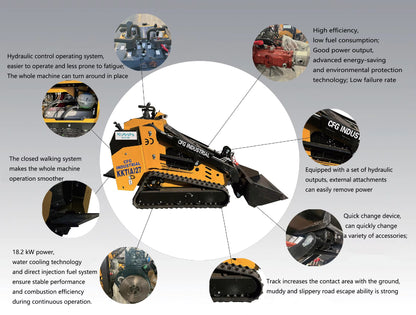 Mini Skid Steer Loader Crawler Diesel Kubota Engine | CFG KKT27
