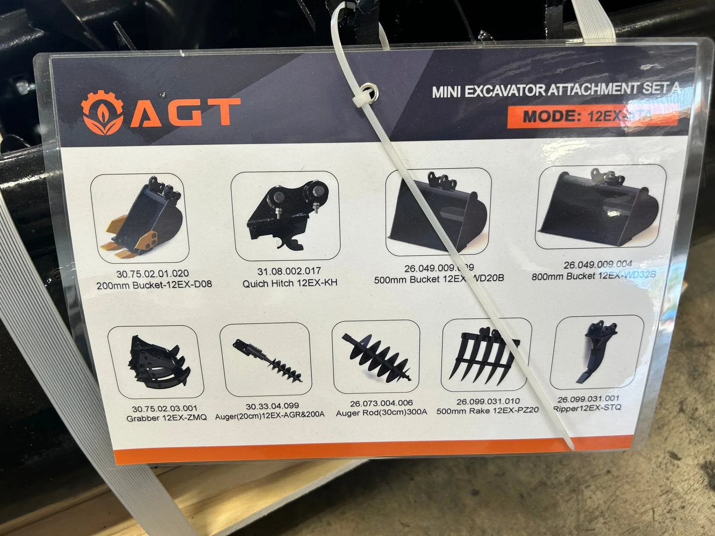 Mini Excavator Attachment Set A | 12EX-ATA